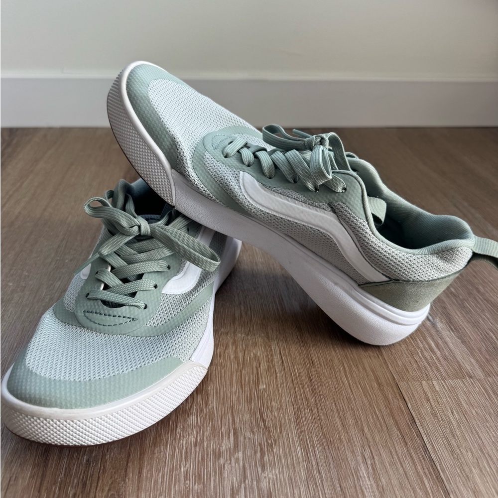 Vans UltraRange Sage Green and White Sneakers